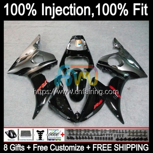 Injection Mold Bodys For YAMAHA YZF600 YZF R6 600CC YZF 600 R 6 CC YZF-600 YZFR6 03 04 05 YZF-R6 2003 2004 2005 OEM Silver black Fairings Kit 68HM.37