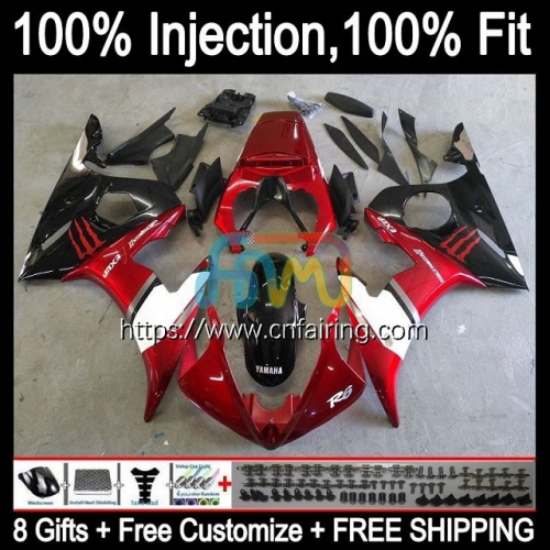 Injection Mold Bodys For YAMAHA YZF600 YZF R6 600CC YZF 600 R 6 CC YZF-600 YZFR6 03 04 05 YZF-R6 2003 2004 2005 OEM Fairings Kit Metallic Red 68HM.0