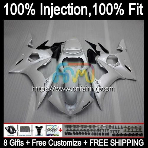 Injection Mold OEM Bodys For YAMAHA YZF R6S 600CC YZF 600 CC 2006 2007 2008 2009 Bodywork Pearl White YZFR6S YZF-R6S 06 07 08 09 Fairing Kit 69HM.57