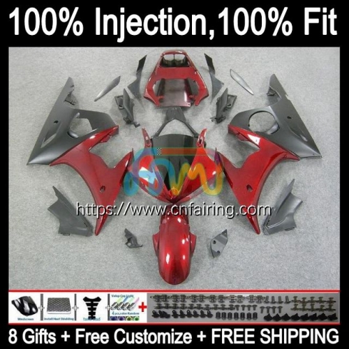 Injection Mold Bodys For YAMAHA YZF600 YZF R6 600CC YZF 600 R 6 CC YZF-600 YZFR6 03 04 05 YZF-R6 2003 2004 2005 OEM Fairings Kit Metallic Red 68HM.7