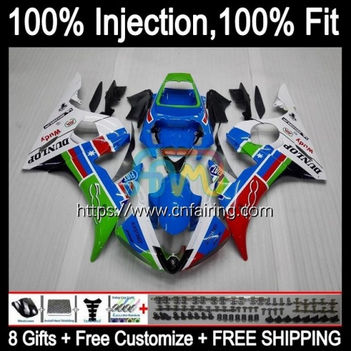 Injection Mold OEM Bodys For YAMAHA YZF R6S 600CC YZF 600 CC 2006 2007 2008 2009 Bodywork YZFR6S Green blue YZF-R6S 06 07 08 09 Fairing Kit 69HM.59