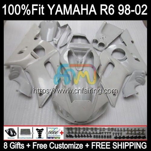 Injection Body For YAMAHA YZF R6 600 R 6 Pearl White CC 600CC YZF-600 YZFR6 98 99 00 01 02 YZF-R6 YZF600 1998 1999 2000 2001 2002 OEM Fairing 71HM.39