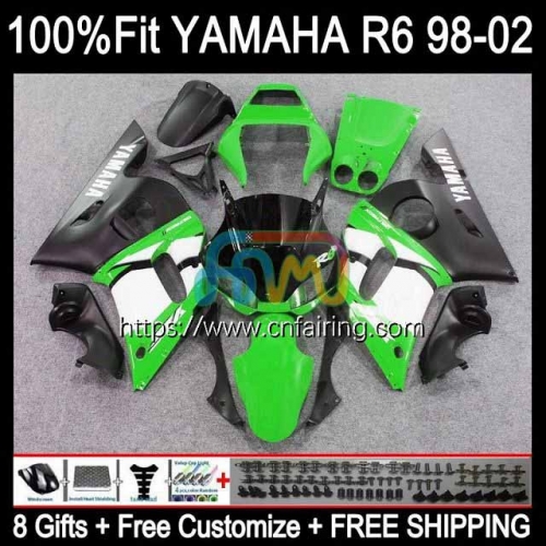 Injection Body For YAMAHA YZF R6 600 R 6 CC 600CC YZF-600 Green black YZFR6 98 99 00 01 02 YZF-R6 YZF600 1998 1999 2000 2001 2002 OEM Fairing 71HM.13