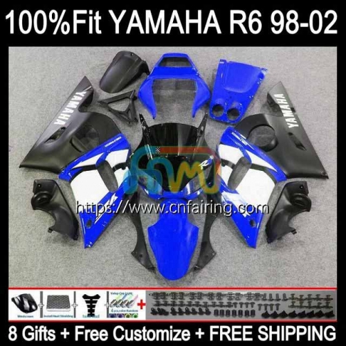 Injection Body For YAMAHA YZF Blue black R6 600 R 6 CC 600CC YZF-600 YZFR6 98 99 00 01 02 YZF-R6 YZF600 1998 1999 2000 2001 2002 OEM Fairing 71HM.21