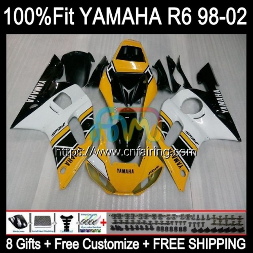 OEM Injection For YAMAHA YELLOW BLACK YZF600 YZF R6 600 R 6 CC 600CC 1998 1999 2000 2001 2002 YZF-R6 YZF-600 YZFR6 98 99 00 01 02 Fairing Kit 71HM.47