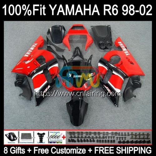 Injection Body For YAMAHA YZF Red black R6 600 R 6 CC 600CC YZF-600 YZFR6 98 99 00 01 02 YZF-R6 YZF600 1998 1999 2000 2001 2002 OEM Fairing 71HM.4