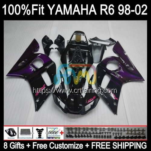 OEM Injection For YAMAHA Purple Flames YZF600 YZF R6 600 R 6 CC 600CC 1998 1999 2000 2001 2002 YZF-R6 YZF-600 YZFR6 98 99 00 01 02 Fairing Kit 71HM.63