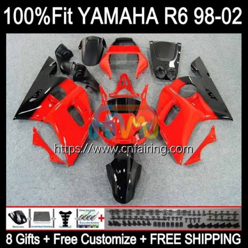 Injection Body For YAMAHA YZF R6 Factory Red 600 R 6 CC 600CC YZF-600 YZFR6 98 99 00 01 02 YZF-R6 YZF600 1998 1999 2000 2001 2002 OEM Fairing 71HM.7
