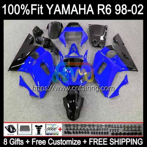 Injection Body For YAMAHA YZF R6 600 Blue black R 6 CC 600CC YZF-600 YZFR6 98 99 00 01 02 YZF-R6 YZF600 1998 1999 2000 2001 2002 OEM Fairing 71HM.15