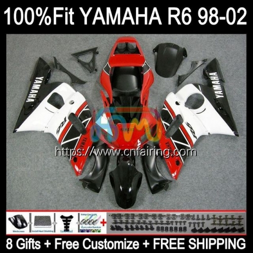 OEM Injection For YAMAHA YZF600 YZF R6 600 R Red black 6 CC 600CC 1998 1999 2000 2001 2002 YZF-R6 YZF-600 YZFR6 98 99 00 01 02 Fairing Kit 71HM.72