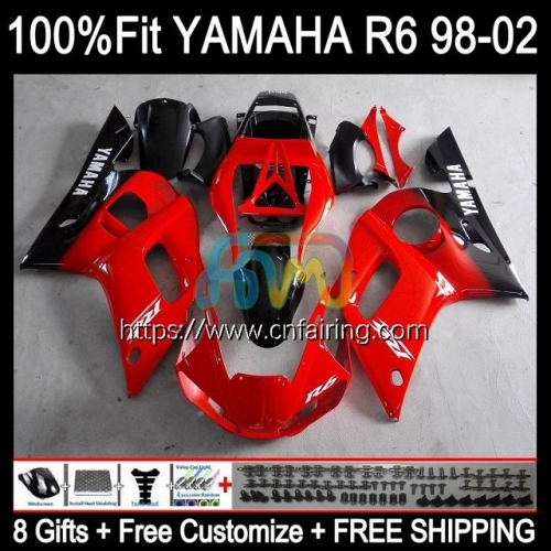 OEM Injection For YAMAHA YZF600 YZF R6 600 R 6 CC 600CC 1998 1999 2000 2001 2002 YZF-R6 YZF-600 YZFR6 98 99 00 01 02 Glossy Red Fairing Kit 71HM.54