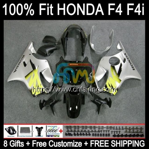 Injection Mold Body For HONDA Silver black CBR600F4 CBR 600F4 CBR 600 FS 600CC CBR600 F4 99 00 FS CBR 600 F4 F 4 RR CC 1999 2000 OEM Fairings 74HM.25