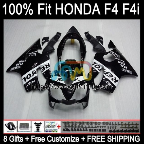 Injection Mold Body For HONDA CBR600F4 CBR 600F4 CBR 600 FS 600CC CBR600 F4 99 00 FS CBR 600 F4 F 4 RR CC 1999 2000 OEM Fairings Repsol Black 74HM.0