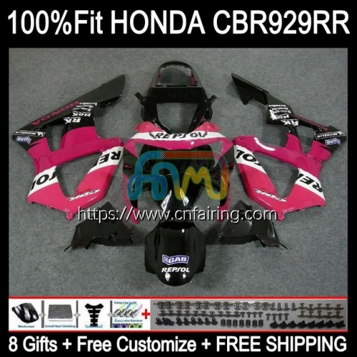 Injection OEM For HONDA CBR 900 929 RR CC CBR900 RR CBR900RR CBR929RR Body CBR Pink Repsol 900RR CBR929 RR 00 01 CBR 929RR 2000 2001 Fairing 78HM.14