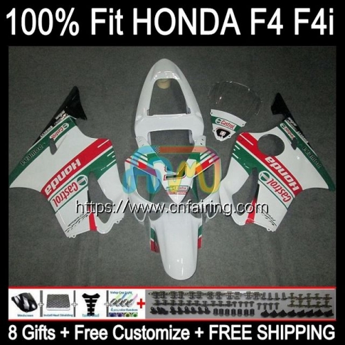 Injection OEM For HONDA CBR 600F4i CBR 600 FS 600CC White green CBR600 F4i Body CBR600F4i 01 02 03 CBR 600 F4i F 4i CC 2001 2002 2003 Fairing 76HM.56