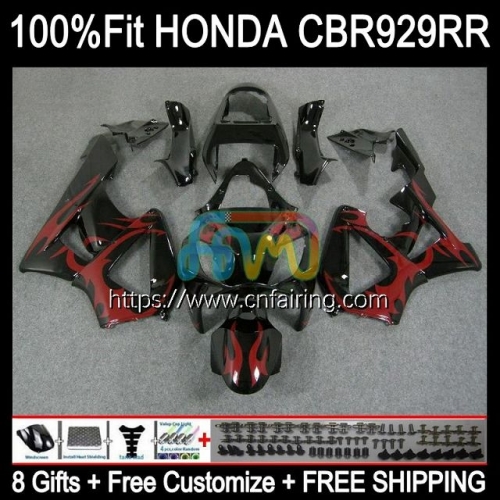 Body Injection For HONDA CBR 900 929 RR CC Red flames CBR929RR CBR900 RR 2000 2001 CBR 900RR CBR929 RR CBR900RR CBR 929RR 00 01 OEM Fairing 78HM.47