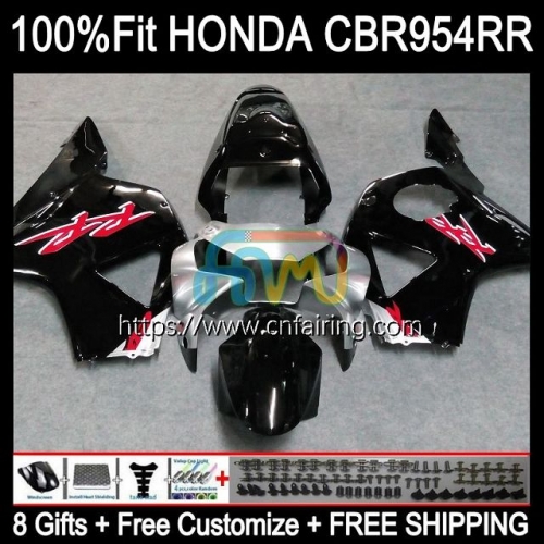 OEM Injection For HONDA CBR 900 954 RR CC CBR900RR CBR954RR Black silver 2002 2003 Body CBR900 RR CBR954 RR CBR 900RR CBR 954RR 02 03 Fairing 77HM.57