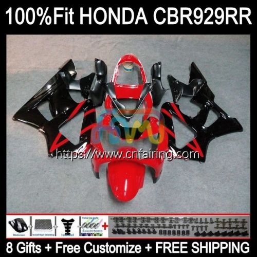 Body Injection For HONDA CBR 900 929 RR CC CBR929RR CBR900 RR 2000 2001 CBR 900RR CBR929 RR CBR900RR CBR 929RR 00 01 Red blk hot OEM Fairing 78HM.67