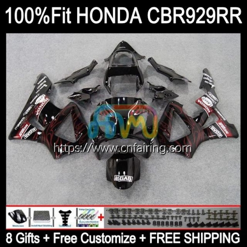 Injection OEM For HONDA CBR 900 Red Flames 929 RR CC CBR900 RR CBR900RR CBR929RR Body CBR 900RR CBR929 RR 00 01 CBR 929RR 2000 2001 Fairing 78HM.4
