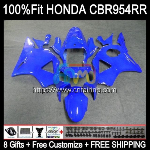 Injection Body For HONDA CBR900RR CBR954RR CBR 900 954 RR CC CBR900 RR CBR954 RR CBR 900RR 02 03 CBR Gloss Blue 954RR 2002 2003 OEM Fairing 77HM.32