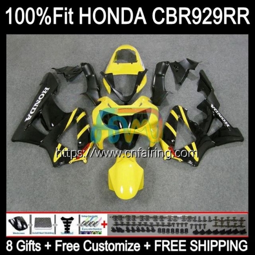 Body Injection For HONDA CBR 900 929 RR CC CBR929RR CBR900 RR 2000 2001 CBR 900RR CBR929 RR CBR900RR CBR 929RR 00 01 OEM Yellow black Fairing 78HM.45