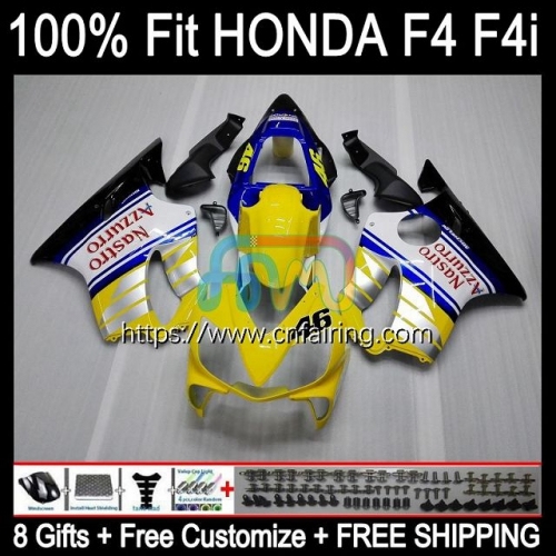 Injection Body For HONDA CBR600F4i CBR600 F4i Blue yellow FS CBR 600 F4i F 4i CC 2001 2002 2003 CBR 600 FS 600CC 600F4i 01 02 03 OEM Fairing 76HM.84