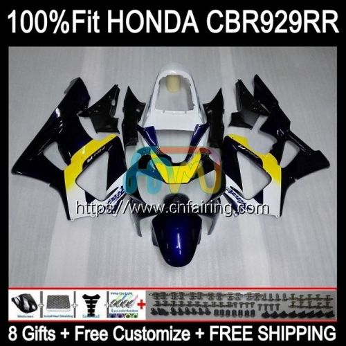 Body Injection For HONDA CBR 900 929 RR CC CBR929RR CBR900 RR 2000 2001 CBR 900RR CBR929 RR CBR900RR CBR Black blue 929RR 00 01 OEM Fairing 78HM.78