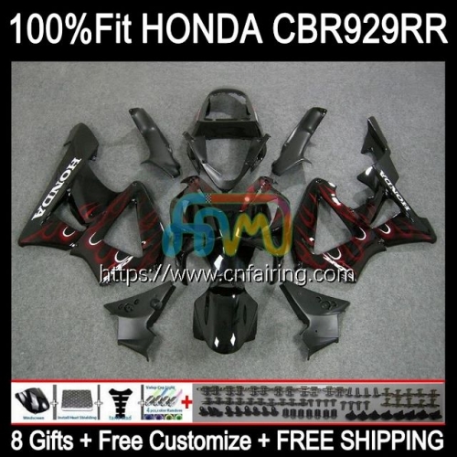 Body Injection For HONDA CBR 900 929 RR CC CBR929RR CBR900 RR 2000 2001 CBR 900RR CBR929 RR CBR900RR CBR 929RR 00 01 OEM Fairing 78HM.44 Red Flames