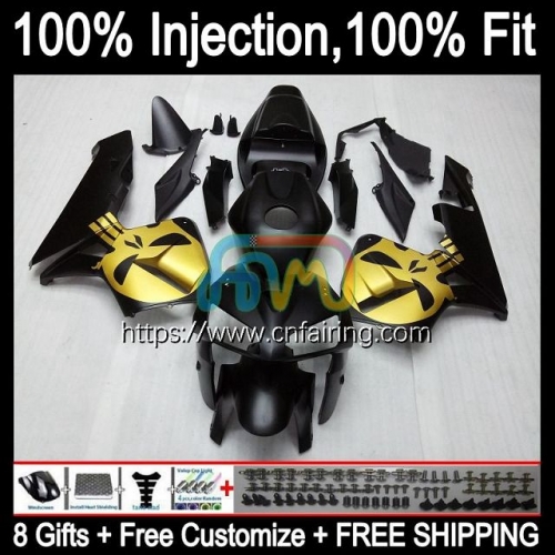 Body Injection Mold For HONDA CBR600F5 CBR 600RR 600F5 600CC CC 2005 2006 CBR600RR CBR600 RR F5 CBR 600 RR Skull Black CC 05 06 OEM Fairing 81HM.151