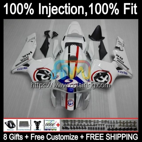 Injection Mold OEM For HONDA CBR600RR CBR 600RR 600F5 600CC CC White blue 2003 2004 Bodys CBR600F5 CBR600 RR F5 CBR 600 CC RR 03 04 Fairing 80HM.100