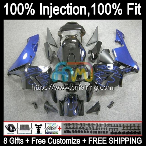 Injection Mold OEM For HONDA CBR600RR CBR 600RR 600F5 600CC CC 2003 2004 Bodys CBR600F5 CBR600 RR F5 CBR 600 CC RR Blue Flames 03 04 Fairing 80HM.70