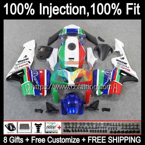 Injection Mold For HONDA CBR 600RR 600F5 600CC CC Body CBR600RR CBR600F5 CBR600 RR F5 03 04 CBR 600 CC RR 2003 2004 Green blue OEM Fairings 80HM.18