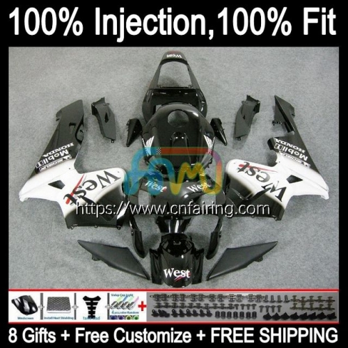 Injection Mold For HONDA CBR 600RR 600F5 600CC CC Black West Body CBR600RR CBR600F5 CBR600 RR F5 03 04 CBR 600 CC RR 2003 2004 OEM Fairings 80HM.39