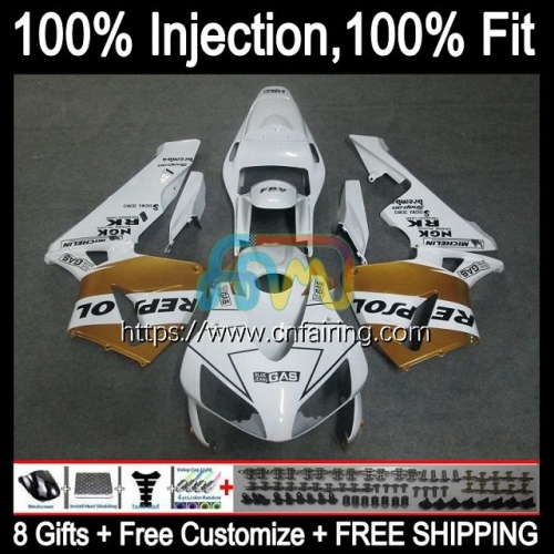 Injection Mold OEM For HONDA CBR600RR CBR 600RR 600F5 600CC CC 2003 2004 Bodys CBR600F5 CBR600 RR F5 CBR 600 CC RR Repsol Gold 03 04 Fairing 80HM.91