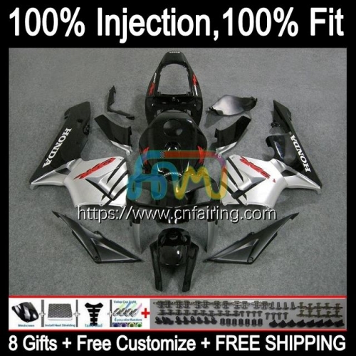 Injection Mold Body For HONDA CBR600RR CBR600F5 CBR 600RR 600F5 600CC CC CBR600 RR F5 Silver Black 05 06 CBR 600 RR CC 2005 2006 OEM Fairings 81HM.53