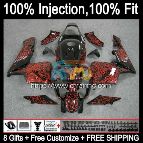 Injection Mold OEM For HONDA CBR600RR CBR 600RR 600F5 600CC CC Black red 2003 2004 Bodys CBR600F5 CBR600 RR F5 CBR 600 CC RR 03 04 Fairing 80HM.106