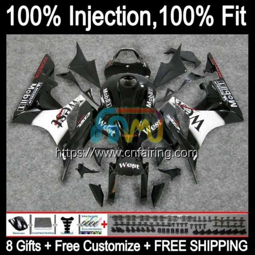 OEM Injection Mold For HONDA CBR 600 Black West RR CC CBR600RR CBR 600RR 600F5 600CC Body CBR600 RR F5 07 08 CBR600F5 2007 2008 Fairing Kit 83HM.46