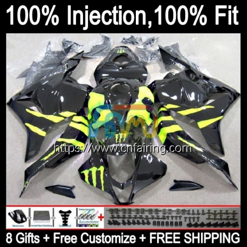 Injection Bodys For HONDA CBR600RR CBR 600RR 600CC 600F5 CBR 600 RR CC F5 09 Black green 10 11 12 CBR600 RR 2009 2010 2011 2012 OEM Fairings 84HM.19