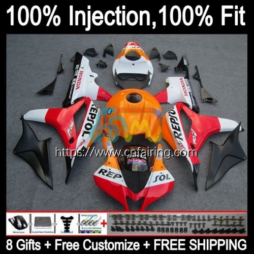 Injection Mold OEM For HONDA CBR 600 RR CC CBR 600RR 600F5 600CC 2007 2008 Body CBR600 RR F5 CBR600RR CBR600F5 07 08 ABS Repsol orange Fairing 83HM.81