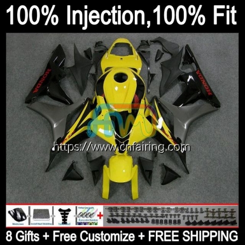 OEM Injection Mold For HONDA CBR 600 RR CC CBR600RR CBR 600RR 600F5 600CC Body CBR600 RR F5 07 08 Yellow Grey CBR600F5 2007 2008 Fairing Kit 83HM.53