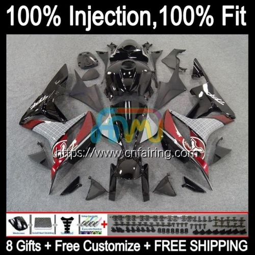 OEM Injection Mold For HONDA CBR 600 RR CC CBR600RR CBR 600RR 600F5 600CC Red black Body CBR600 RR F5 07 08 CBR600F5 2007 2008 Fairing Kit 83HM.24