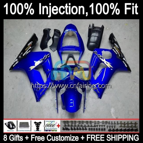 Injection mold Body For KAWASAKI Glossy blue NINJA ZX-636 ZX 6R 600 CC 6 R ZX636 ZX 636 600CC ZX-6R ZX6R 03 04 ZX600 2003 2004 OEM Fairing 86HM.20