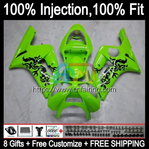 Injection mold Body For KAWASAKI NINJA ZX-636 ZX 6R 600 CC 6 R ZX636 ZX Light Green 636 600CC ZX-6R ZX6R 03 04 ZX600 2003 2004 OEM Fairing 86HM.14