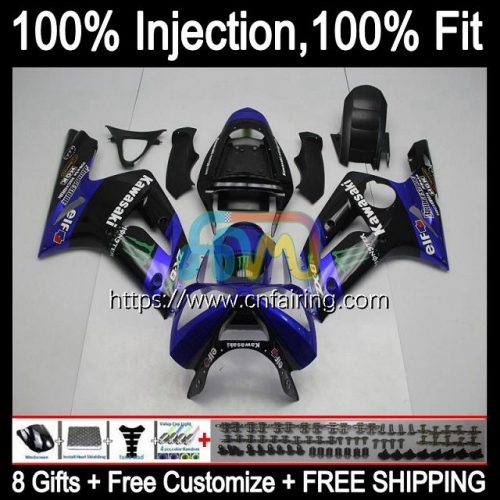 Injection mold Bodys For KAWASAKI NINJA ZX636 ZX 6R 600 CC 6 R ZX600 2003 2004 Blue black ZX-6R ZX-636 ZX 636 600CC ZX6R 03 04 OEM Fairing 86HM.72