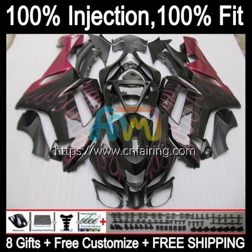 OEM Injection For KAWASAKI NINJA ZX 636 600CC ZX-636 ZX636 08 Red Flames Body ZX 6R 600 CC 6 R ZX6R 07 08 ZX600 ZX-6R 2007 2008 Fairing Kit 88HM.59