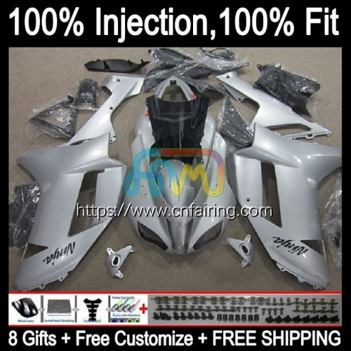 OEM Injection For KAWASAKI NINJA ZX 636 600CC ZX-636 ZX636 08 Body ZX 6R 600 CC 6 R ZX6R 07 08 Hot Silvery ZX600 ZX-6R 2007 2008 Fairing Kit 88HM.37