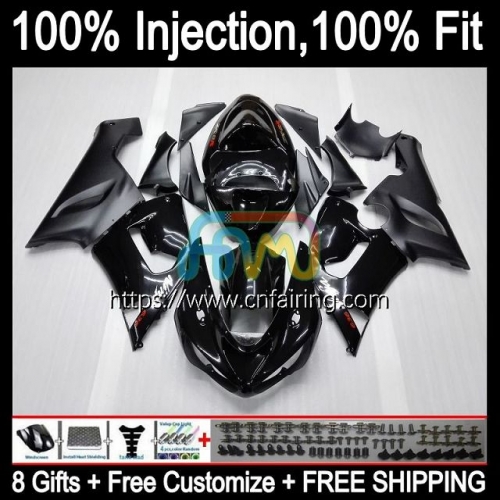 Injection mold OEM For KAWASAKI NINJA ZX 6R 600 CC 6 R ZX600 ZX-636 2005 2006 Bodys ZX 636 600CC ZX-6R ZX636 ZX6R 05 06 Fairings 87HM.47 Stock Black