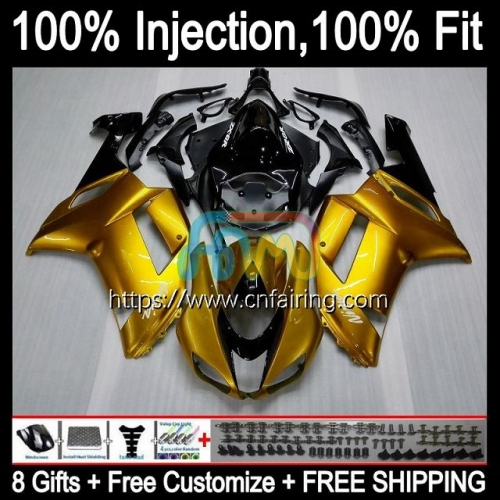 Injection Kit For KAWASAKI Gloss Golden NINJA ZX 636 600CC ZX600 ZX-6R ZX-636 2007 2008 Body ZX 6R 600 CC 6 R ZX636 08 ZX6R 07 08 OEM Fairing 88HM.72