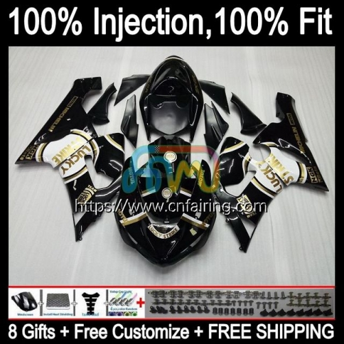 Injection mold OEM For KAWASAKI NINJA ZX 6R 600 CC 6 R ZX600 ZX-636 2005 2006 Bodys ZX 636 600CC ZX-6R ZX636 Lucky Black ZX6R 05 06 Fairings 87HM.65