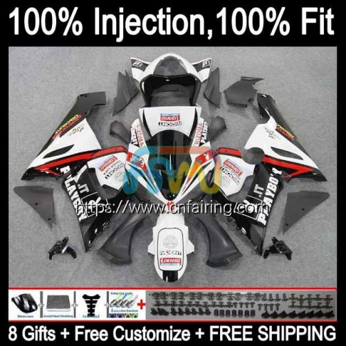 Injection mold OEM For KAWASAKI NINJA ZX-6R ZX636 ZX PLAYBOY Red 6R 600 CC 6 R 05 Body ZX 636 600CC ZX6R 05 06 ZX600 ZX-636 2005 2006 Fairing 87HM.5